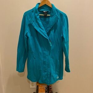 *The North Face Teal Long Zip up Jacket